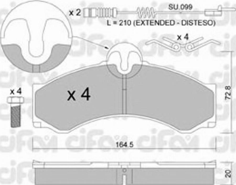 Cifam 822-262-0K - Kit de plaquettes de frein, frein à disque cwaw.fr