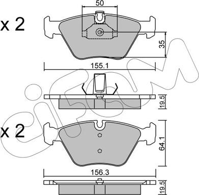 Cifam 822-207-0 - Kit de plaquettes de frein, frein à disque cwaw.fr