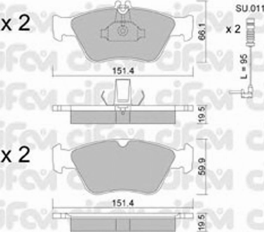 Cifam 822-219-0K - Kit de plaquettes de frein, frein à disque cwaw.fr