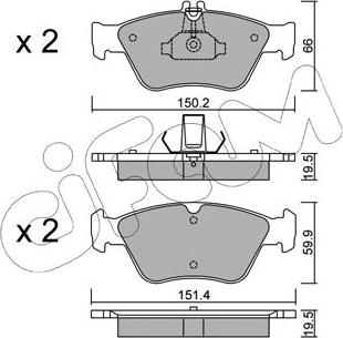 Cifam 822-219-0 - Kit de plaquettes de frein, frein à disque cwaw.fr