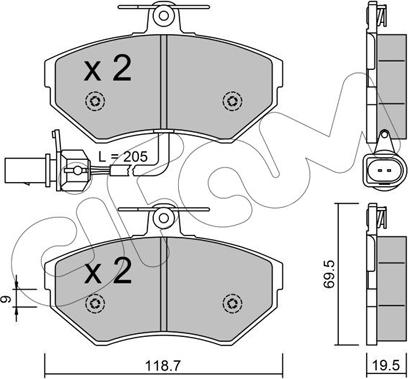 Cifam 822-215-2 - Kit de plaquettes de frein, frein à disque cwaw.fr