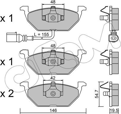 Cifam 822-211-2 - Kit de plaquettes de frein, frein à disque cwaw.fr