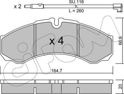 Cifam 822-212-7K - Kit de plaquettes de frein, frein à disque cwaw.fr