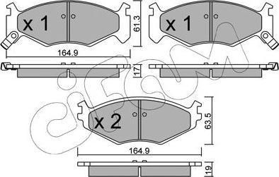 Cifam 822-289-0 - Kit de plaquettes de frein, frein à disque cwaw.fr