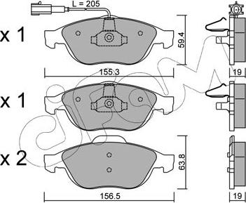 Cifam 822-220-1 - Kit de plaquettes de frein, frein à disque cwaw.fr