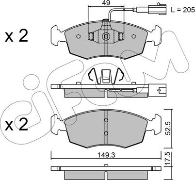 Cifam 822-274-4 - Kit de plaquettes de frein, frein à disque cwaw.fr