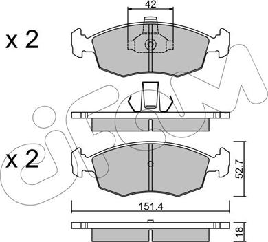 Cifam 822-274-3 - Kit de plaquettes de frein, frein à disque cwaw.fr