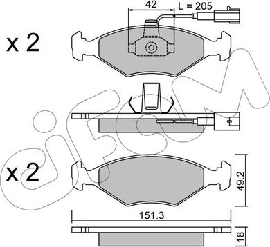 Cifam 822-273-1 - Kit de plaquettes de frein, frein à disque cwaw.fr