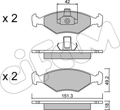 Cifam 822-273-2 - Kit de plaquettes de frein, frein à disque cwaw.fr