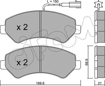 Cifam 822-709-2 - Kit de plaquettes de frein, frein à disque cwaw.fr