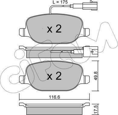 Cifam 822-704-1 - Kit de plaquettes de frein, frein à disque cwaw.fr