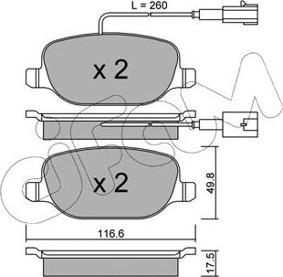 Cifam 822-704-2 - Kit de plaquettes de frein, frein à disque cwaw.fr