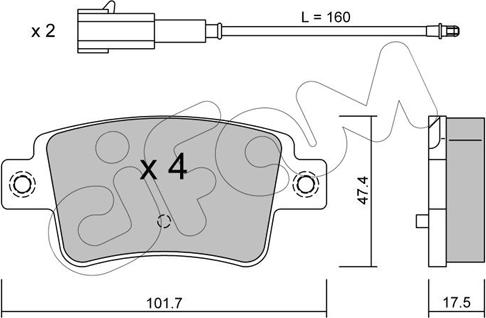 Cifam 822-705-1 - Kit de plaquettes de frein, frein à disque cwaw.fr