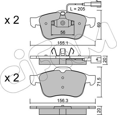 Cifam 822-703-0 - Kit de plaquettes de frein, frein à disque cwaw.fr