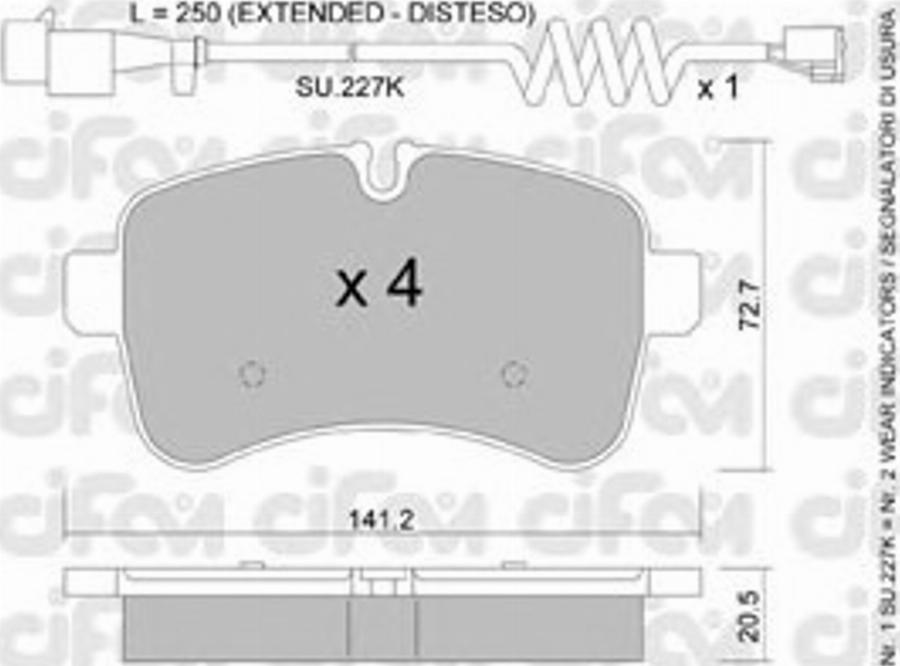 Cifam 822-711-0K - Kit de plaquettes de frein, frein à disque cwaw.fr