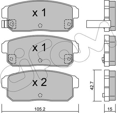 Cifam 822-733-0 - Kit de plaquettes de frein, frein à disque cwaw.fr