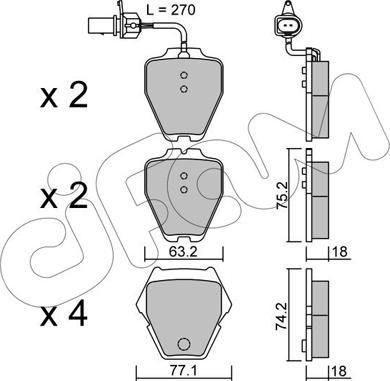 Cifam 822-774-1 - Kit de plaquettes de frein, frein à disque cwaw.fr