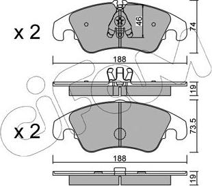 Cifam 822-775-4 - Kit de plaquettes de frein, frein à disque cwaw.fr