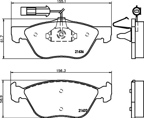 Cobreq N-545 - Kit de plaquettes de frein, frein à disque cwaw.fr