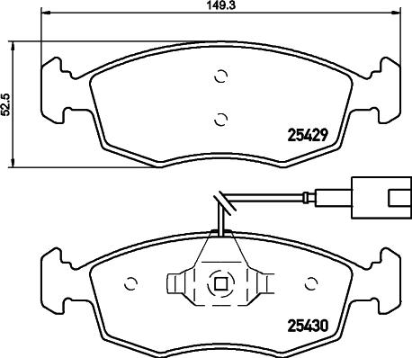 HELLA T2134 - Kit de plaquettes de frein, frein à disque cwaw.fr