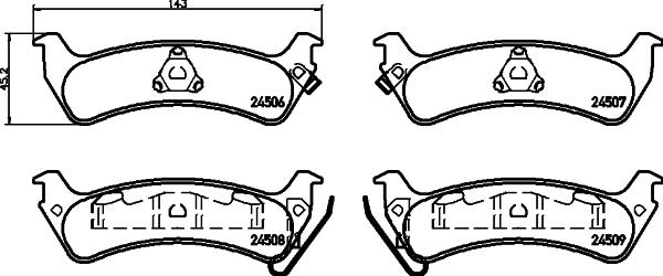 Cobreq N-1409 - Kit de plaquettes de frein, frein à disque cwaw.fr