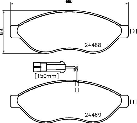 Cobreq N-1184 - Kit de plaquettes de frein, frein à disque cwaw.fr