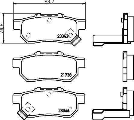 Cobreq N-1396 - Kit de plaquettes de frein, frein à disque cwaw.fr