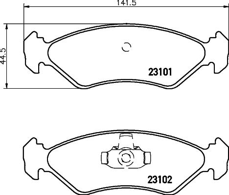 Cobreq N-136 - Kit de plaquettes de frein, frein à disque cwaw.fr