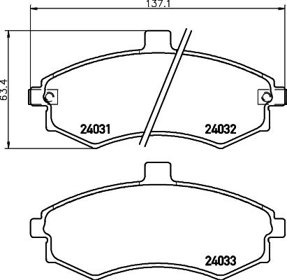 Cobreq N-1280 - Kit de plaquettes de frein, frein à disque cwaw.fr