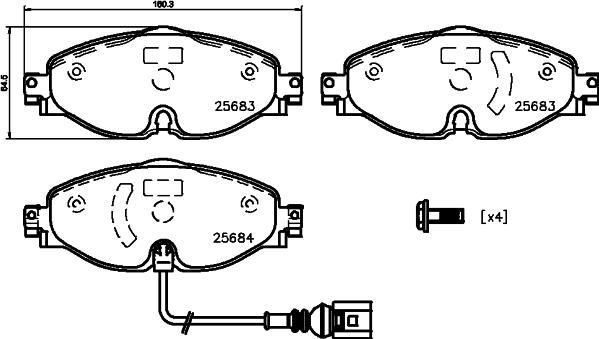 Cobreq N-298 - Kit de plaquettes de frein, frein à disque cwaw.fr