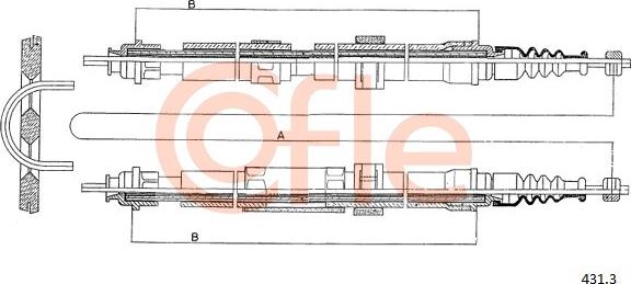 Cofle 431.3 - Tirette à câble, frein de stationnement cwaw.fr