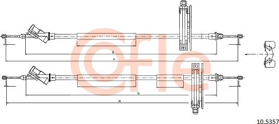 Cofle 10.5357 - Tirette à câble, frein de stationnement cwaw.fr