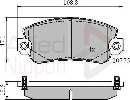 Comline ADB4129 - Kit de plaquettes de frein, frein à disque cwaw.fr