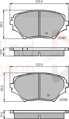 Comline ADB0944 - Kit de plaquettes de frein, frein à disque cwaw.fr