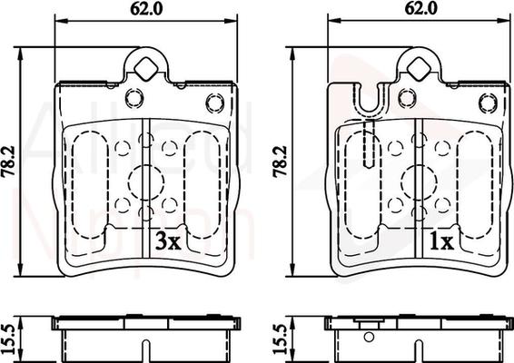 Comline ADB0915 - Kit de plaquettes de frein, frein à disque cwaw.fr