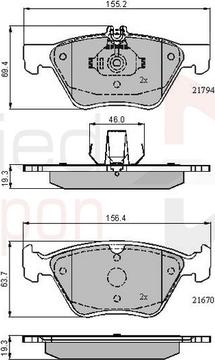 Comline ADB0913 - Kit de plaquettes de frein, frein à disque cwaw.fr