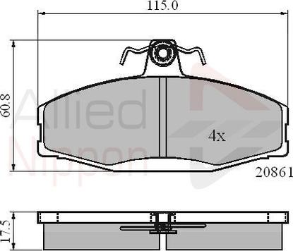 Comline ADB0928 - Kit de plaquettes de frein, frein à disque cwaw.fr