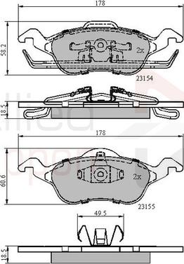 Comline ADB0490 - Kit de plaquettes de frein, frein à disque cwaw.fr