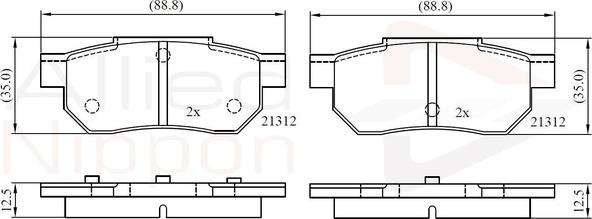 Comline ADB0460 - Kit de plaquettes de frein, frein à disque cwaw.fr