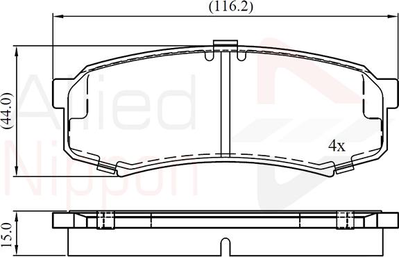 Comline ADB0404 - Kit de plaquettes de frein, frein à disque cwaw.fr