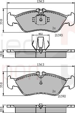 Comline ADB0478 - Kit de plaquettes de frein, frein à disque cwaw.fr