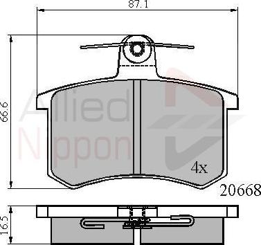 Comline ADB0558 - Kit de plaquettes de frein, frein à disque cwaw.fr