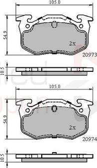 Comline ADB0522 - Kit de plaquettes de frein, frein à disque cwaw.fr