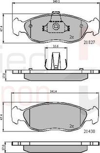 Comline ADB0570 - Kit de plaquettes de frein, frein à disque cwaw.fr