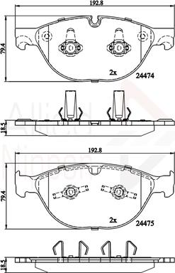 Comline ADB06093 - Kit de plaquettes de frein, frein à disque cwaw.fr