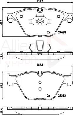 Comline ADB06097 - Kit de plaquettes de frein, frein à disque cwaw.fr