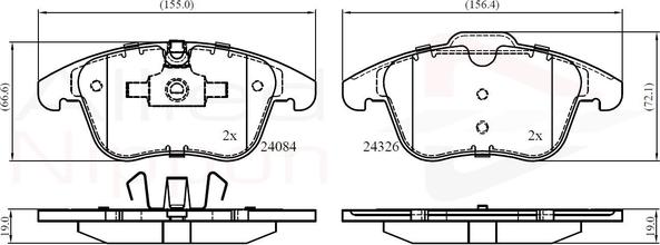 Comline ADB06036 - Kit de plaquettes de frein, frein à disque cwaw.fr