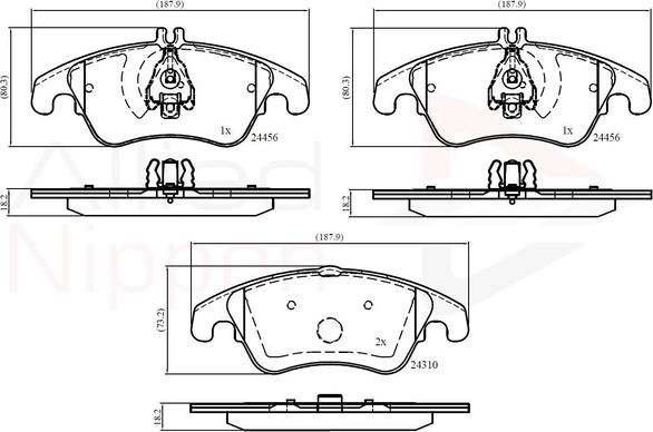 Comline ADB06037 - Kit de plaquettes de frein, frein à disque cwaw.fr