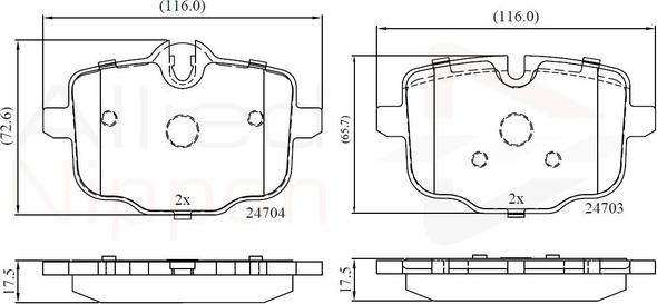 Comline ADB06072 - Kit de plaquettes de frein, frein à disque cwaw.fr