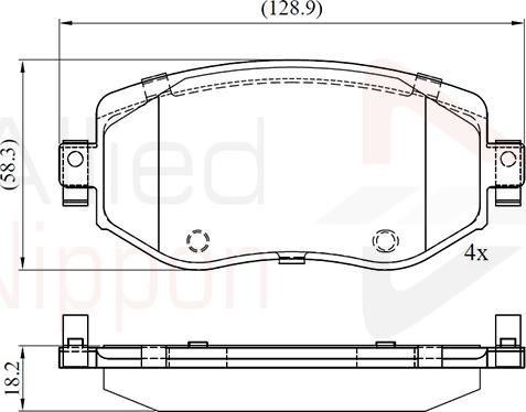 Comline ADB06125 - Kit de plaquettes de frein, frein à disque cwaw.fr